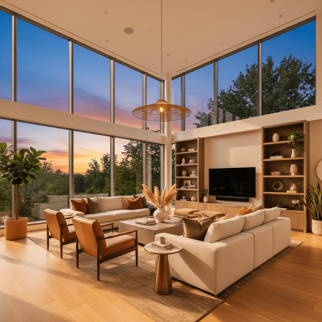 Virtual staging day-to-dusk conversion example 2