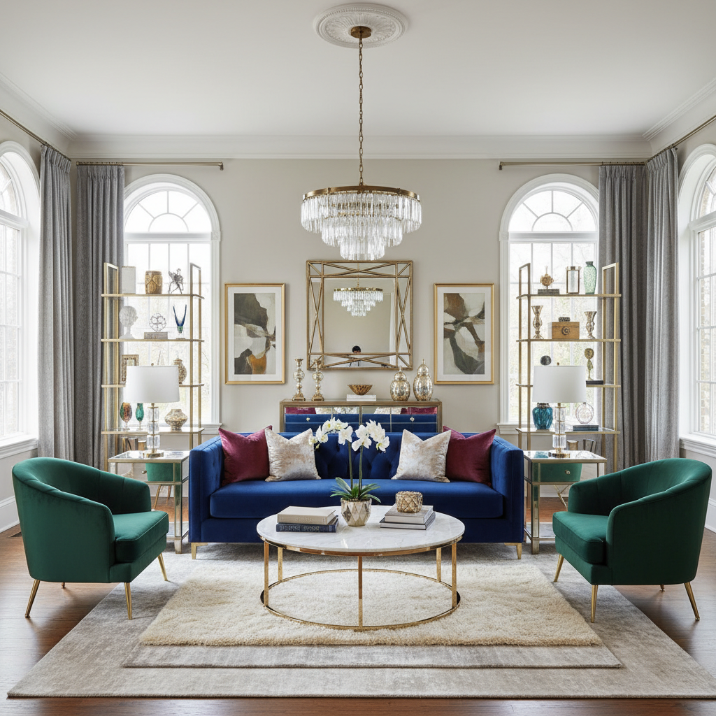 Virtual staging example: Luxury / Glam Living Room - AI staged by StageAura